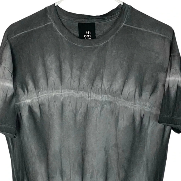 Thom Krom Tshirt Mens Small Tie Dye Tee Acid Wash Grey Crewneck Short Sleeve - Picture 3 of 11
